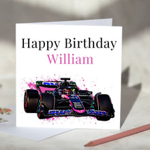 Load image into Gallery viewer, Alpine F1 Personalised Birthday Card