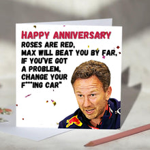 Load image into Gallery viewer, Christian Horner Roses Are Red F1 Card