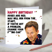 Load image into Gallery viewer, Christian Horner Roses Are Red F1 Card