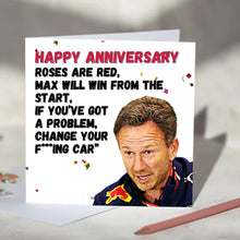Load image into Gallery viewer, Christian Horner Roses Are Red F1 Card