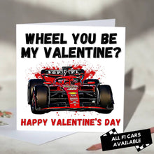 Load image into Gallery viewer, Wheel You Be My Valentine F1 Card