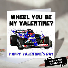 Load image into Gallery viewer, Wheel You Be My Valentine F1 Card