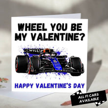Load image into Gallery viewer, Wheel You Be My Valentine F1 Card