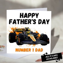 Load image into Gallery viewer, F1 Father's Day Card Featuring F1 Car