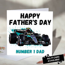 Load image into Gallery viewer, F1 Father's Day Card Featuring F1 Car