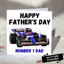 Load image into Gallery viewer, F1 Father's Day Card Featuring F1 Car