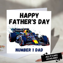 Load image into Gallery viewer, F1 Father's Day Card Featuring F1 Car