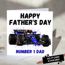 Load image into Gallery viewer, F1 Father's Day Card Featuring F1 Car