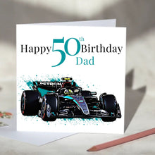 Load image into Gallery viewer, Mercedes F1 Personalised Birthday Card