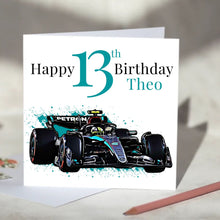 Load image into Gallery viewer, Mercedes F1 Personalised Birthday Card