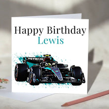Load image into Gallery viewer, Mercedes F1 Personalised Birthday Card