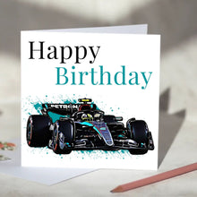 Load image into Gallery viewer, Mercedes F1 Personalised Birthday Card