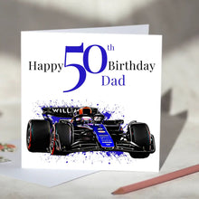 Load image into Gallery viewer, Williams Racing F1 Personalised Birthday Card
