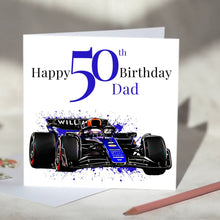 Load image into Gallery viewer, Williams Racing F1 Personalised Birthday Card