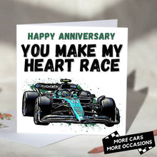 Load image into Gallery viewer, You Make My Heart Race F1 Card