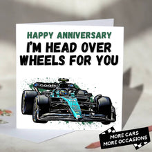 Load image into Gallery viewer, I'm Head Over Wheels For You F1 Card