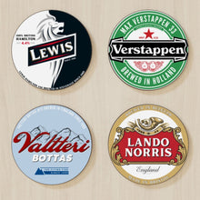 Load image into Gallery viewer, Formula 1 Coasters - Perfect Gift for F1 Fan - Choose from 11 designs including Verstappen, Hamilton, Norris, Bottas, Leclerc, Russell