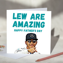 Load image into Gallery viewer, Lew Are Amazing Lewis Hamilton Mercedes F1 Card