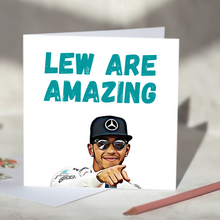 Load image into Gallery viewer, Lew Are Amazing Lewis Hamilton Mercedes F1 Card