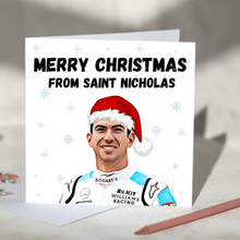 Load image into Gallery viewer, Nicholas Latifi F1 Christmas Card - Merry Christmas from Saint Nicholas