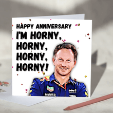 Load image into Gallery viewer, Christian Horner I'm Horny Lyrics F1 Card