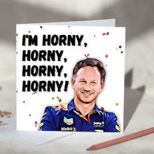 Load image into Gallery viewer, Christian Horner I'm Horny Lyrics F1 Card