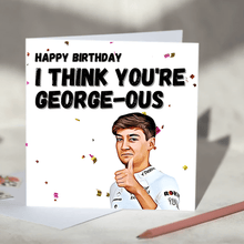 Load image into Gallery viewer, I think you're George-ous George Russel F1 Card