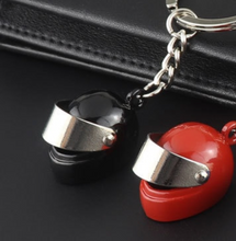 Load image into Gallery viewer, Black or Red Racing Helmet Keyring