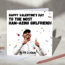 Load image into Gallery viewer, Hamazing Relative Lewis Hamilton F1 Card