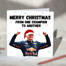 Load image into Gallery viewer, Max Verstappen F1 Birthday Card - Happy Birthday From One Champion To Another