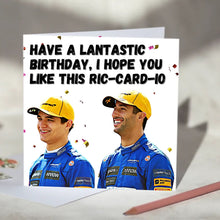 Load image into Gallery viewer, McLaren Daniel Ricciardo and Lando Norris F1 Birthday Card