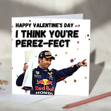 Load image into Gallery viewer, Sergio Perez, I Think You're Perez-fect Red Bull Racing F1 Card