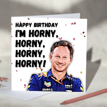 Load image into Gallery viewer, Christian Horner I'm Horny Lyrics F1 Card