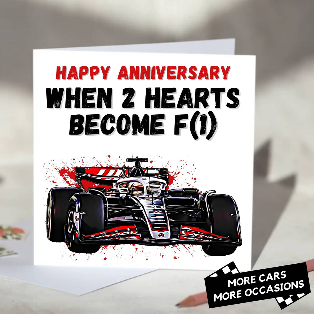 When 2 Hearts Become F1 Formula 1 Card