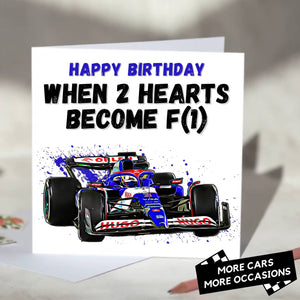 When 2 Hearts Become F1 Formula 1 Card