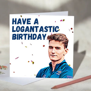 Logan Sargeant F1 Birthday Card - Have a Logantastic Birthday