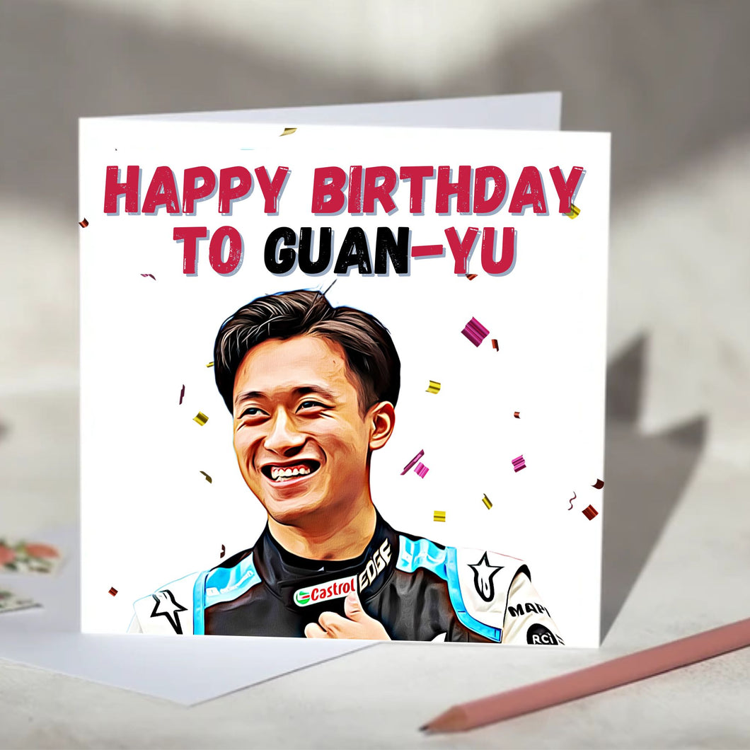 Zhou Guanyu F1 Birthday Card