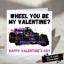 Load image into Gallery viewer, Wheel You Be My Valentine F1 Card
