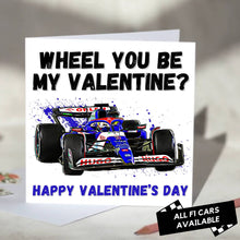 Load image into Gallery viewer, Wheel You Be My Valentine F1 Card
