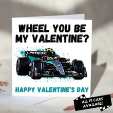 Load image into Gallery viewer, Wheel You Be My Valentine F1 Card
