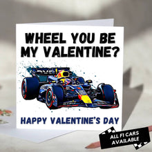 Load image into Gallery viewer, Wheel You Be My Valentine F1 Card
