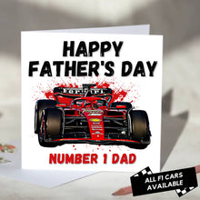 Load image into Gallery viewer, F1 Father&#39;s Day Card Featuring F1 Car
