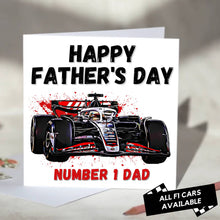 Load image into Gallery viewer, F1 Father&#39;s Day Card Featuring F1 Car
