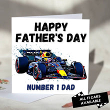 Load image into Gallery viewer, F1 Father&#39;s Day Card Featuring F1 Car

