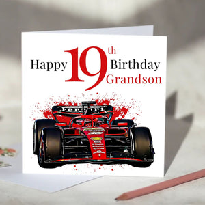 Ferrari F1 Personalised Birthday Card