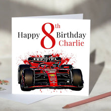Load image into Gallery viewer, Ferrari F1 Personalised Birthday Card
