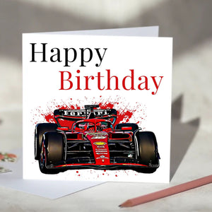 Ferrari F1 Personalised Birthday Card