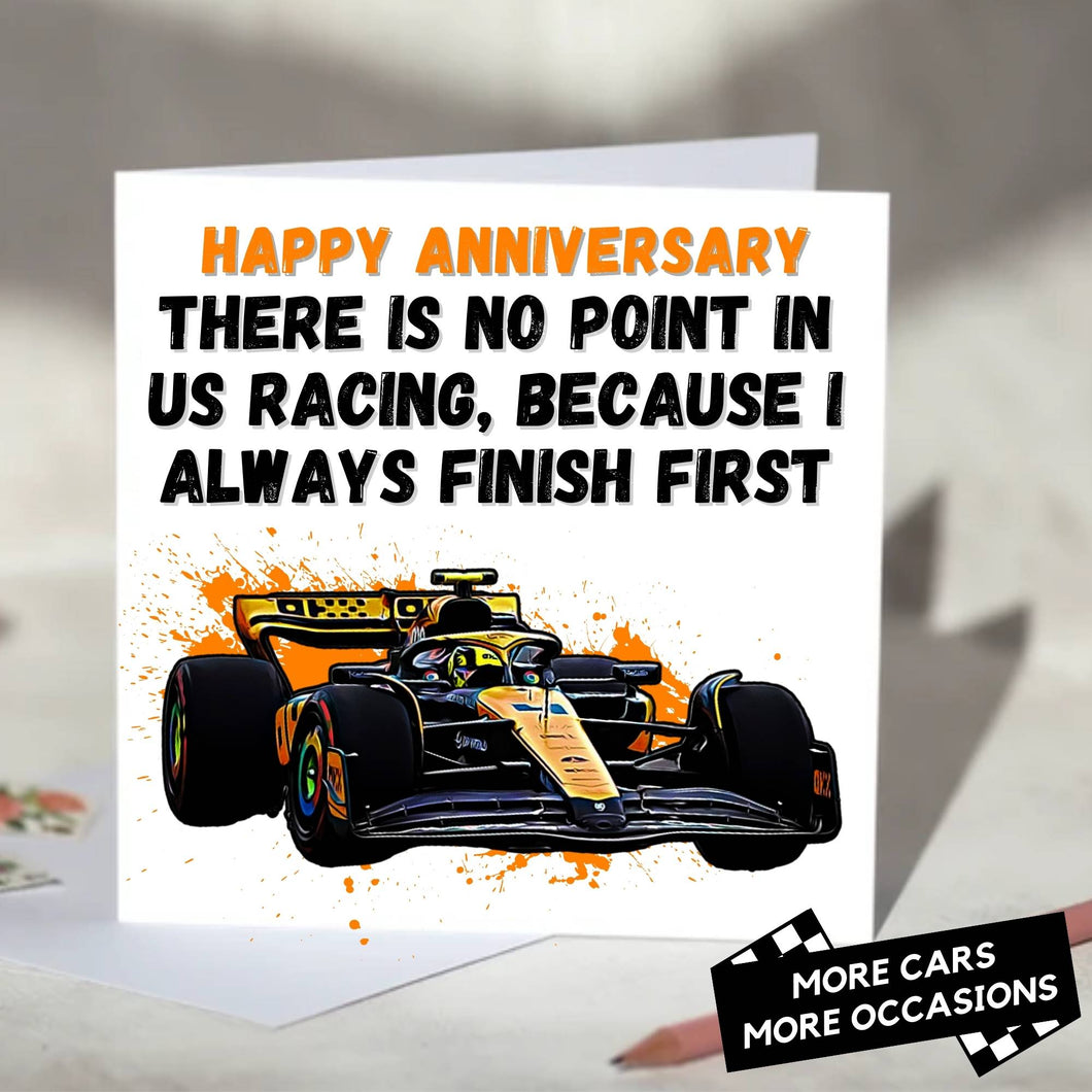 I Always Finish First Funny F1 Card