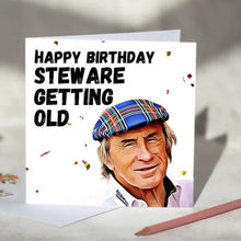 Load image into Gallery viewer, Jackie Stewart Steware Getting Old F1 Card
