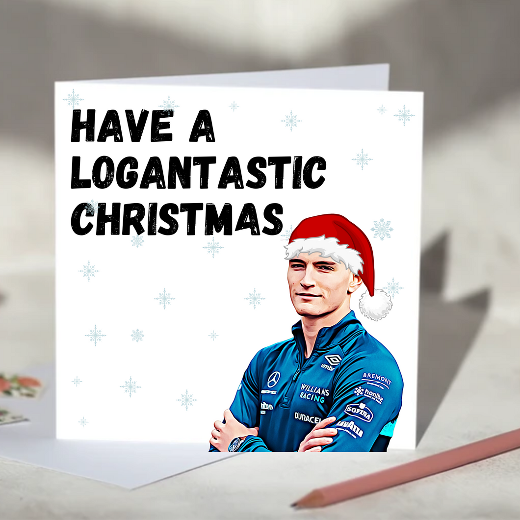 Logan Sargeant F1 Christmas Card - Have a Logantastic Christmas